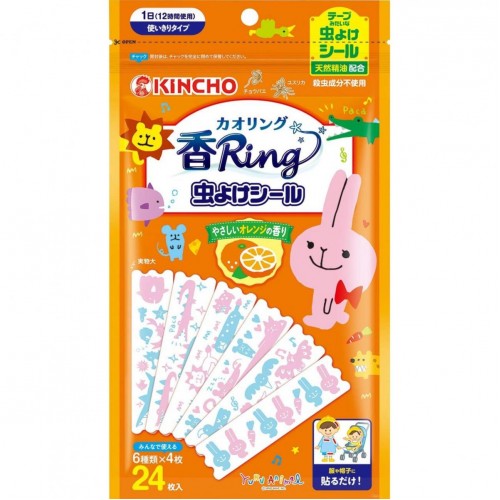 金鳥牌 - KINCHO 驅蟲貼 24枚入(6種圖案各4張) (橙香)  167-777